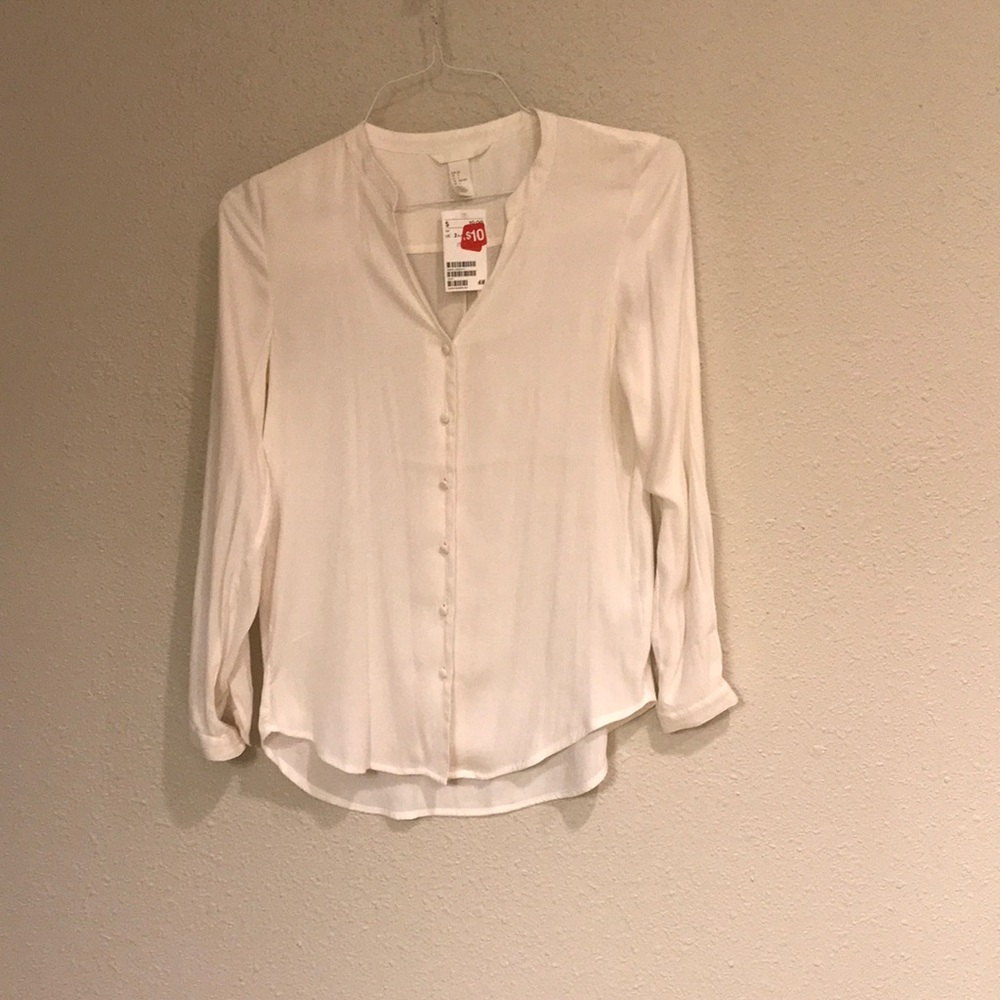 H&M White/Cream Button Blouse